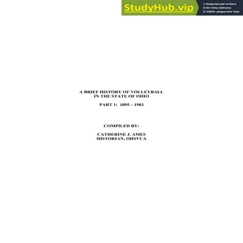 A BRIEF HISTORY OF VOLLEYBALL