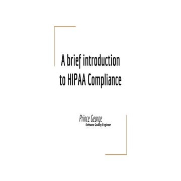 A brief introduction to hipaa compliance