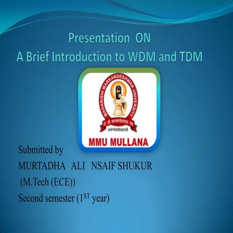 Introduction To WDM and TDM