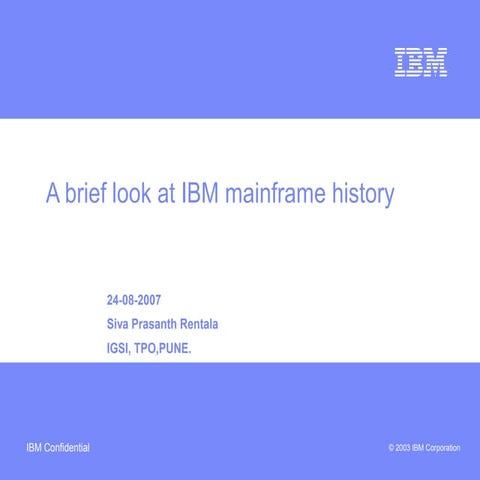 A brief look at ibm mainframe history