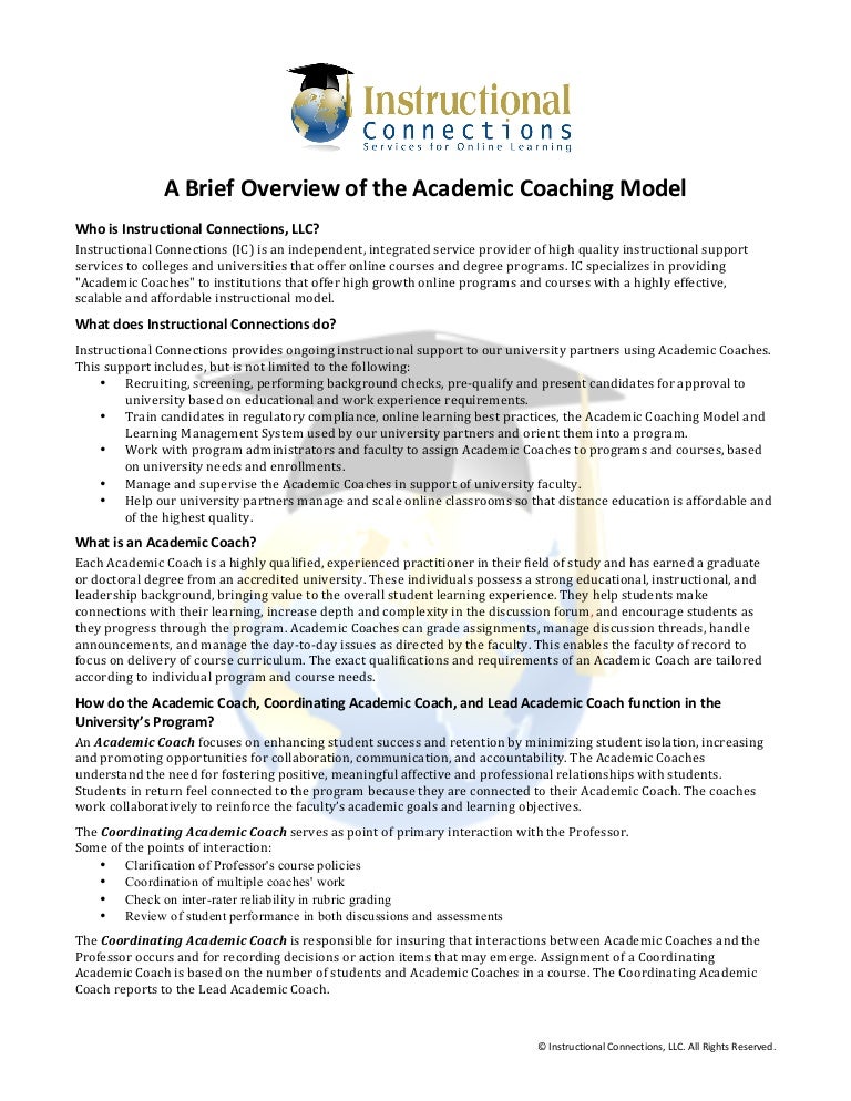 Academic Coaching In Action >> A Brief Overview Of The Academic Coaching Model Academic Coaching In Action >> A Brief Overview Of The Academic Coaching Model