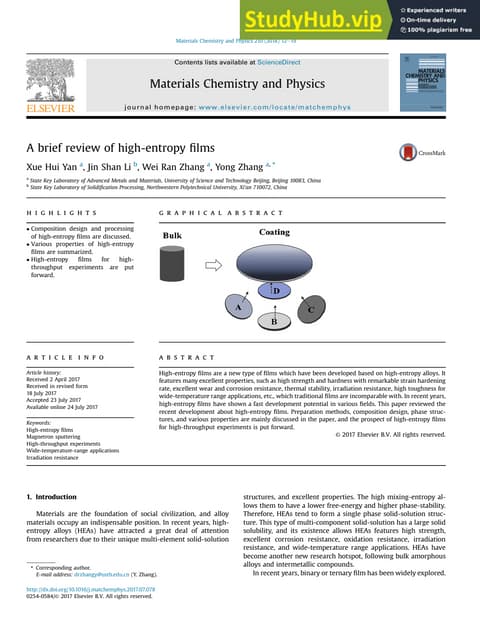 High entropy alloys | PPTX | Chemistry | Science