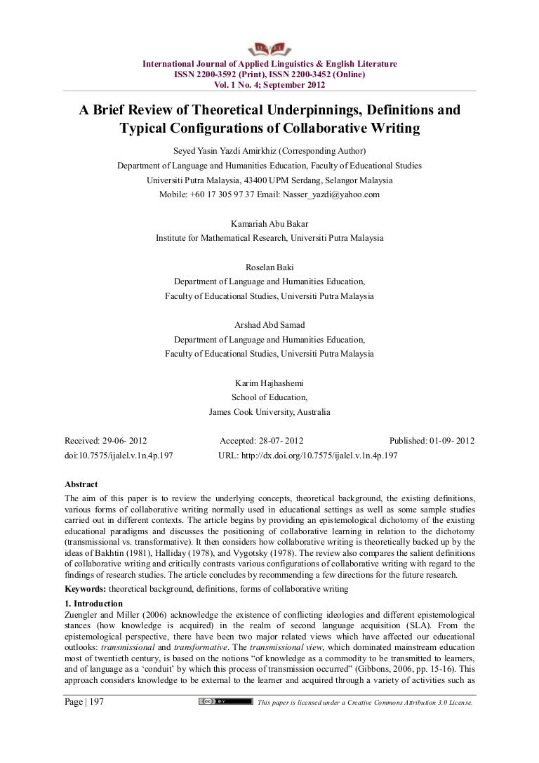 A brief review of theoretical underpinning, definitions and typical c…