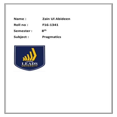 Origin and development of pragmatics