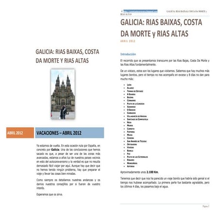 Relato de Viaje en Autocaravana por Galicia