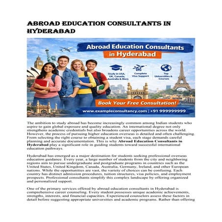 Study abroad consultants in hyderabad - ustudent | PPTX