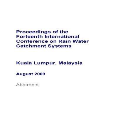 Africa;  Proceedings of the Fourteenth International Conference on Rain Water...