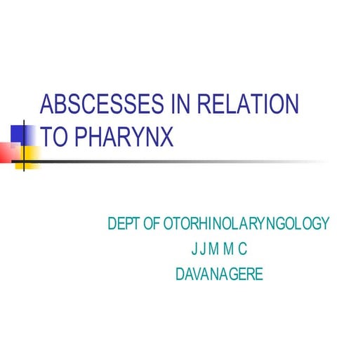 Abscesses in relation to pharynx