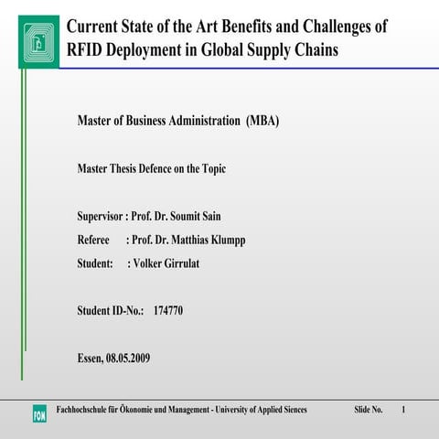Current State-of-the-Art Benefits and Challenges of RFID Deployment in Global...