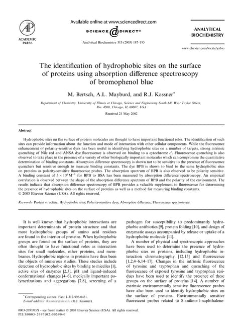 Absorption Difference Spectroscopy BPB