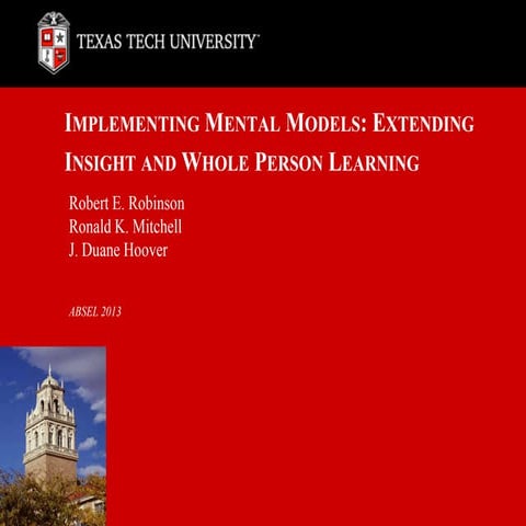 Implementing Mental Models: Extending Insight and Whole Person Learning