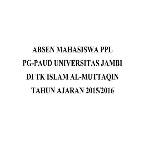 Absen mahasiswa ppl