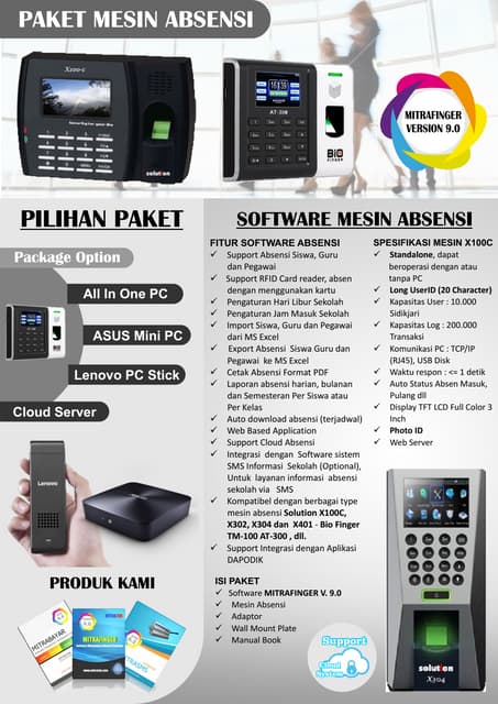 Panduan reset password mesin absensi finger print