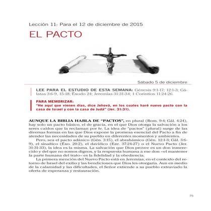 PDF | Lección 11 | El Pacto | Escuela Sabática | Cuarto trimestre 2015