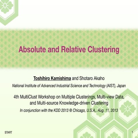 Absolute and Relative Clustering