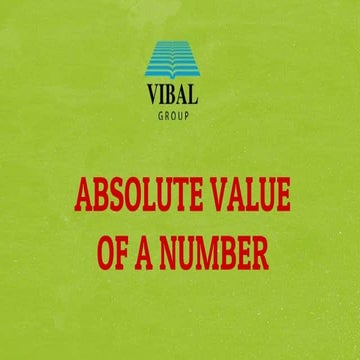 Absolute Value of a Number | PDF