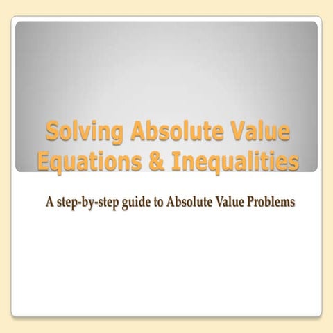 Absolute value tutorial | PPTX