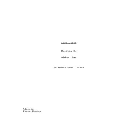Absolution (First Draft)