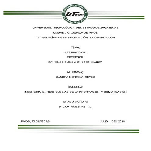Abstraccion en programacion orientada en objetos