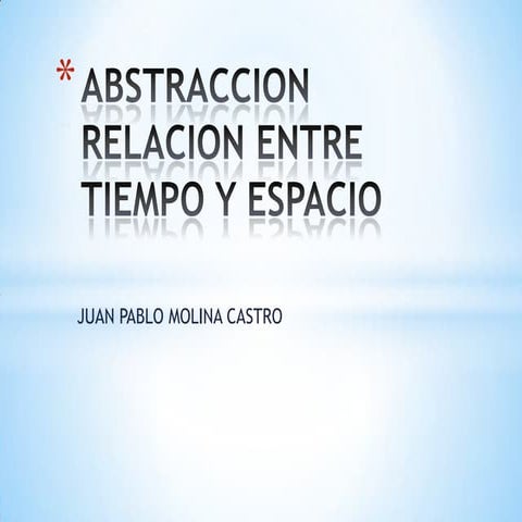 Abstraccion relacion entre tiempo y espacio Ibague
