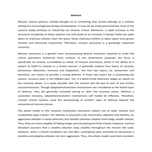 Dissertation Proposal Abstract
