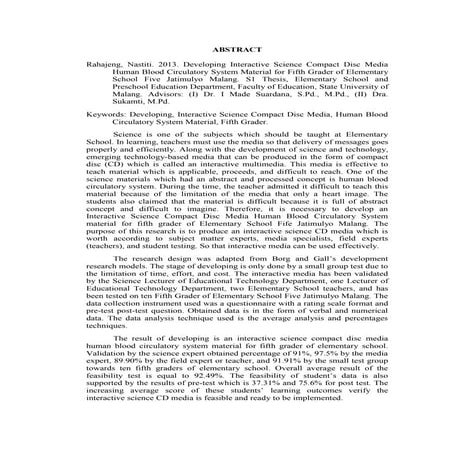 My S1 Thesis Abstract