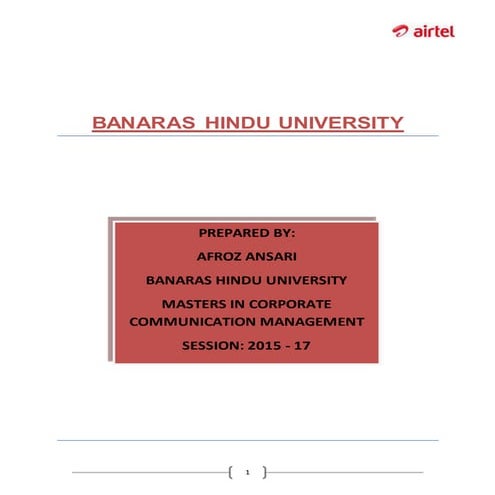 Corporate Social Responsibilty of Bharti Airtel