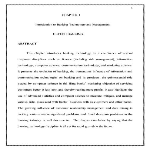 Hi tech banking | DOCX