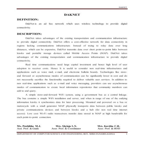 Daknet Abstract ( prepared by me for seminar in my college )