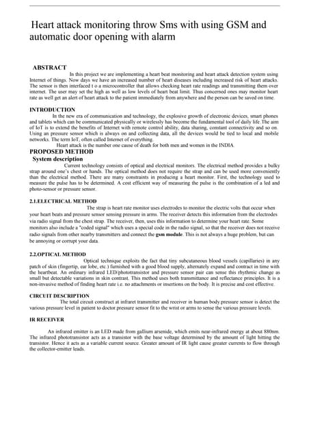 Arduino based health monitoring system | PPSX