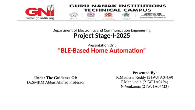 BLE - BASED Home automation wireless domine