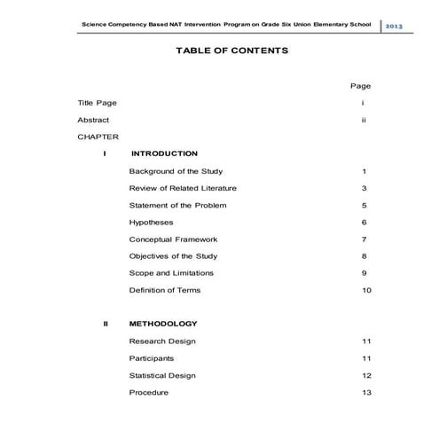 COMPETENCY- BASED SCIENCE NAT - VI INTERVENTION PROGRAM: ACTION RESEARCH