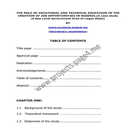 The Role of Vocational & Technical Education in The Creation of Job ...