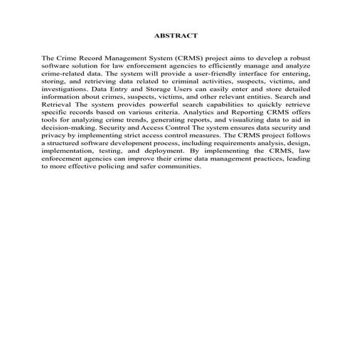 Crime Record Management System (CRMS) | PPTX