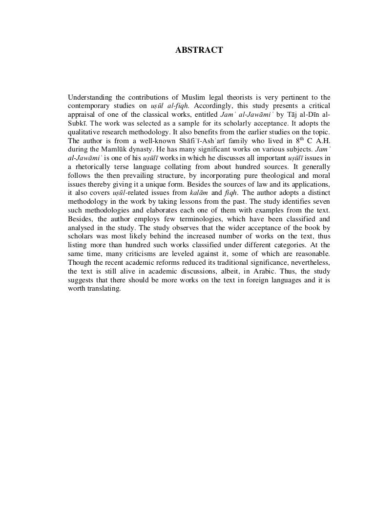 Master thesis abstract how long