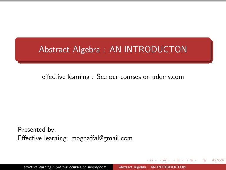 Abstract algebra