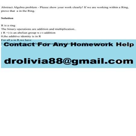 Abstract Algebra problem - Please show your work clearly! If we are .pdf