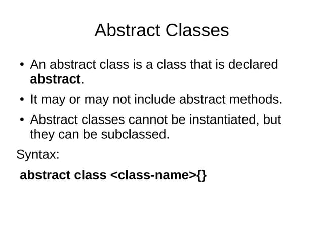 Abstract classes