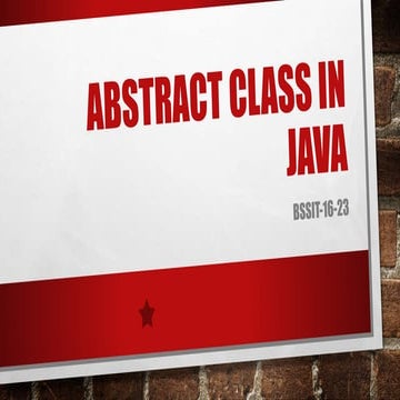 Abstract class in java | PPT