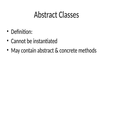 Understanding Abstract Classes and Interfaces in Java Programming | PPTX