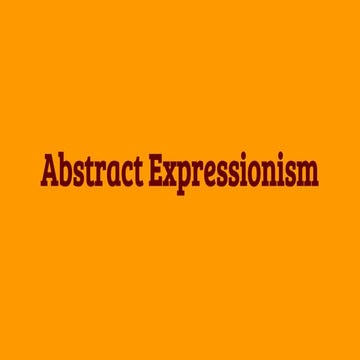 Abstract Expressionism