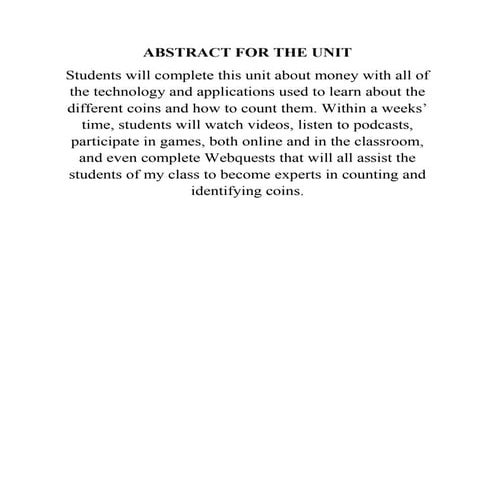 Abstract For The Unit