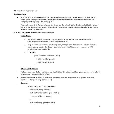 Abstraction Techniques untuk kelas Pemrograman Obyek Java.docx