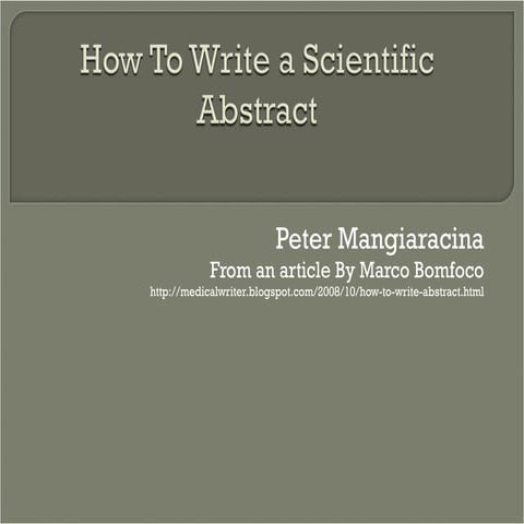 How to Do an Abstract