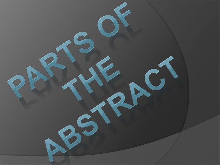 Parts Of The Abstract