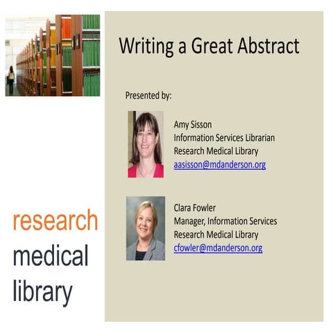 Making Your Research Findable: Writing a great abstract