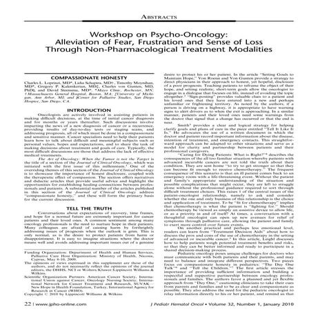 Abstract  Workshop On Psycho Oncology  Alleviation.7[1]