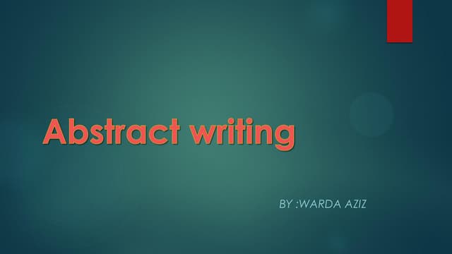 Abstract writting