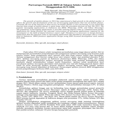 Purwarupa forensik BBM di telepon selular android mengunakan IGN-SDK - Dedi H...