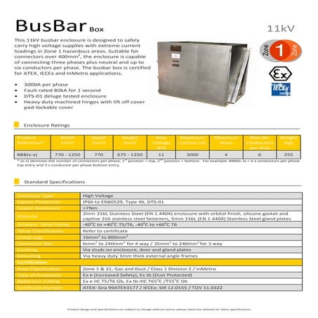 Abtech Busbar Box HV Hazardous Area (ATEX & IECEx) Electrical Enclosure ...